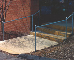 Commercial Pipe Stair Rail by Elyria Fence